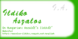 ildiko aszalos business card